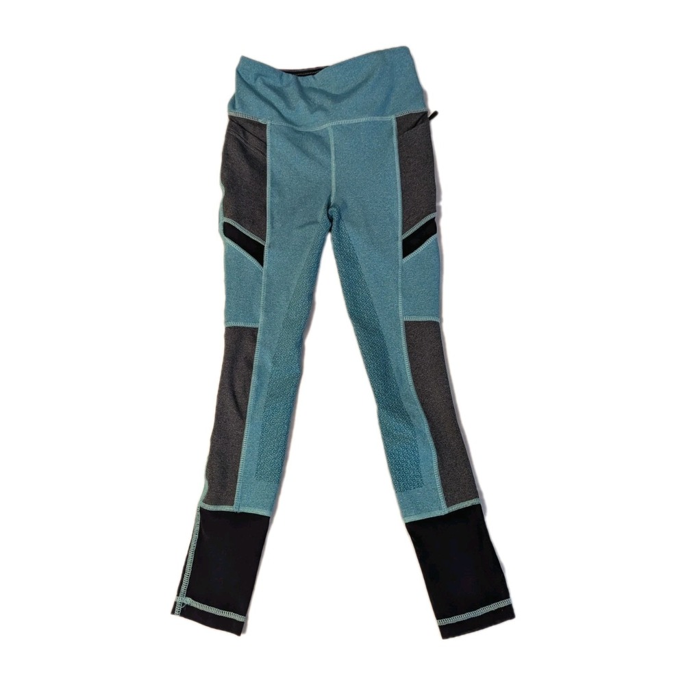 Dover Saddlery Girl's Equestrian‎ Riding Pants Breeches Stretch Grip Seat Blue S